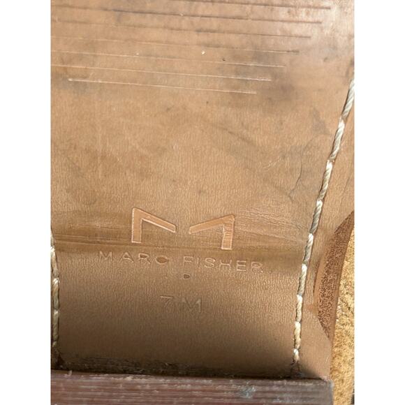 Marc Jacobs Womens Sz 7 M pull on golden brown suede 3 in heel ankle boots - Picture 6 of 9